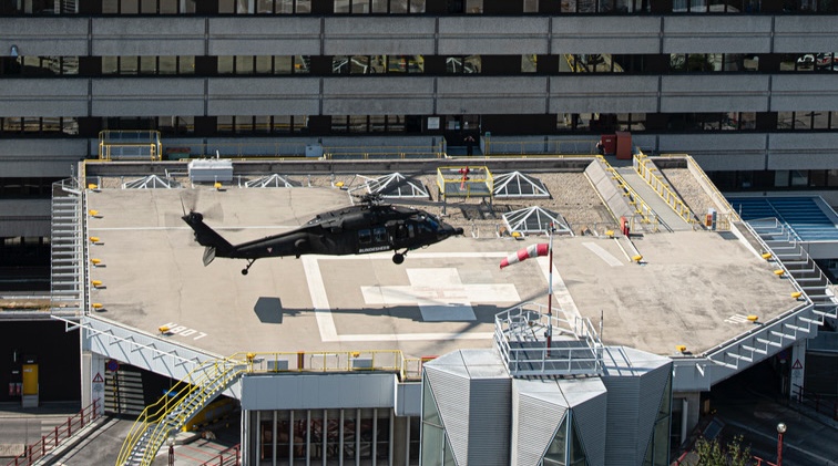 Black Hawk am AKH: Übung für Notfall-Evakuierung
