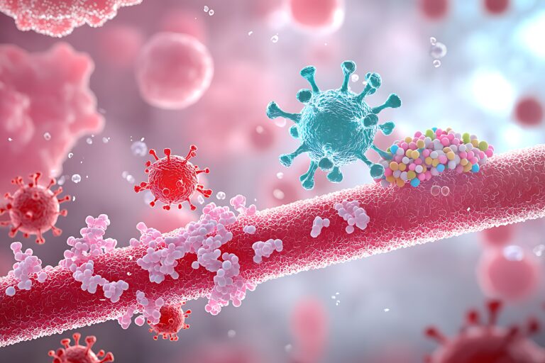 Ein Virus attackiert ein Blutgefäß.