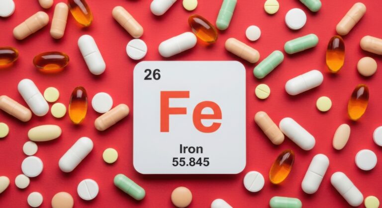 Symbolbild Eisentabletten und Kapseln