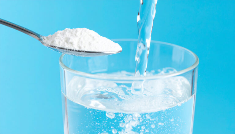 Pulver, das in Wasser eingerührt wird