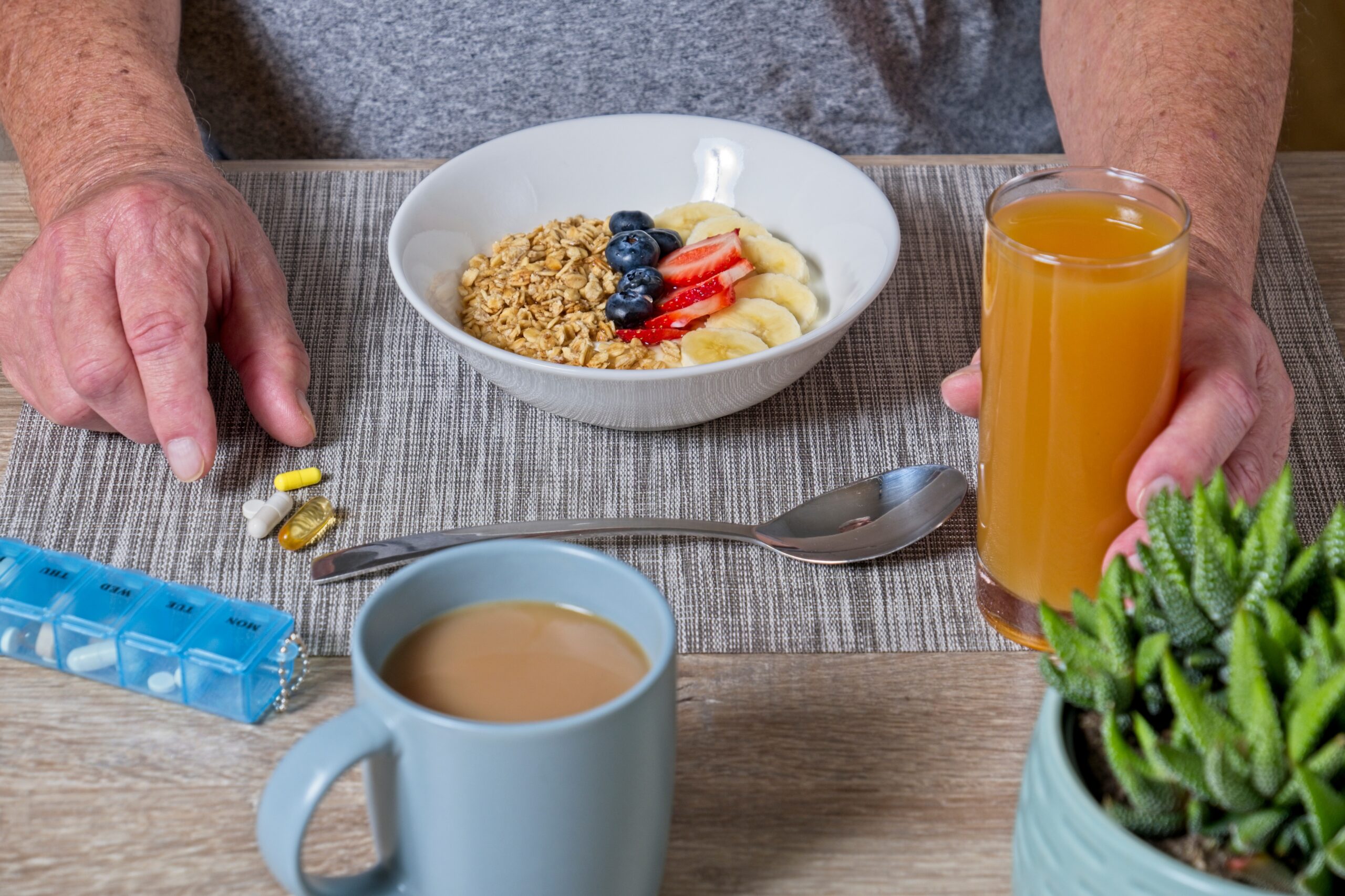 Müsli und Tabletten