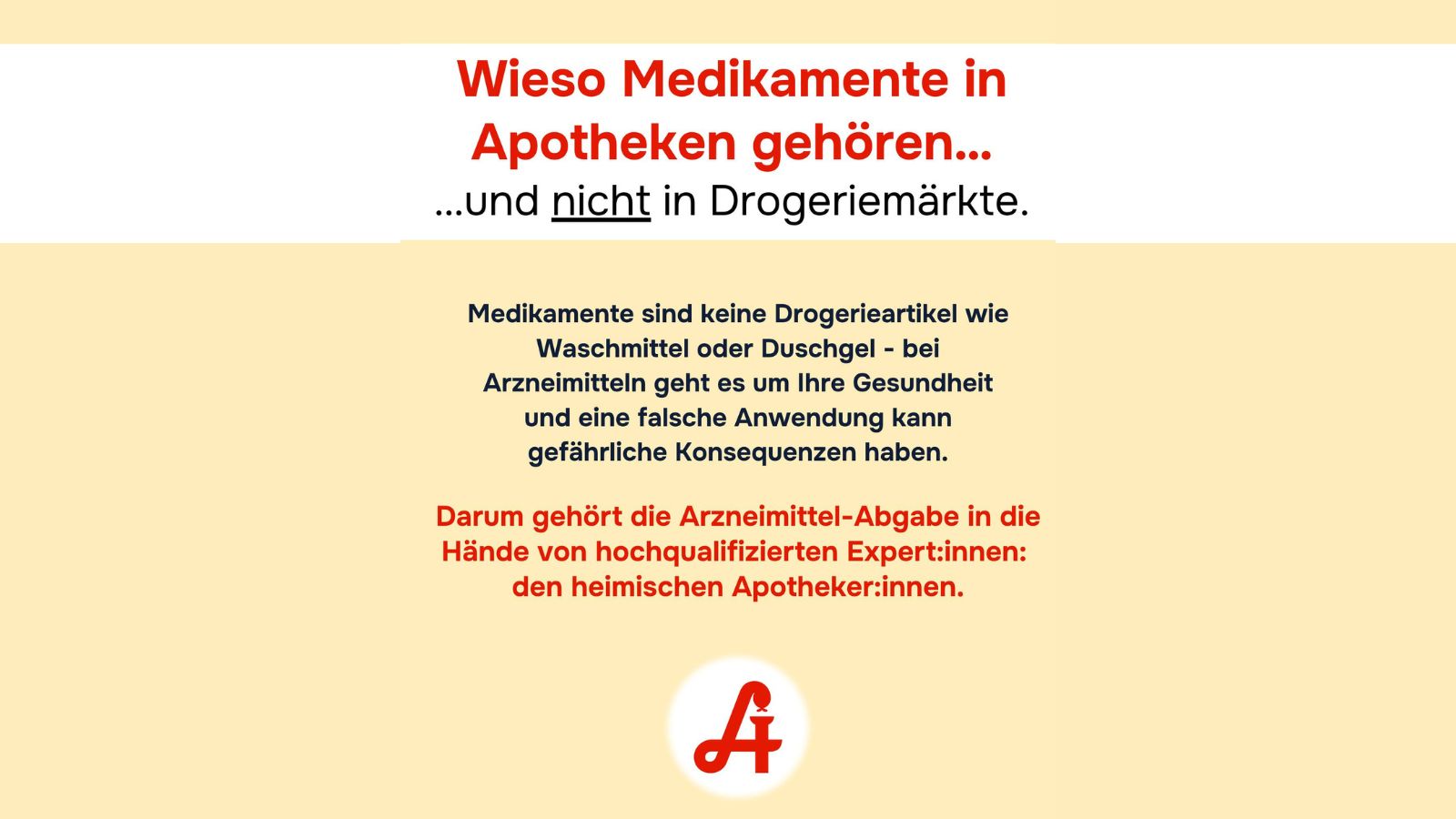 Plakat der Apothekerkammer gegen Arzneimittel bei dm