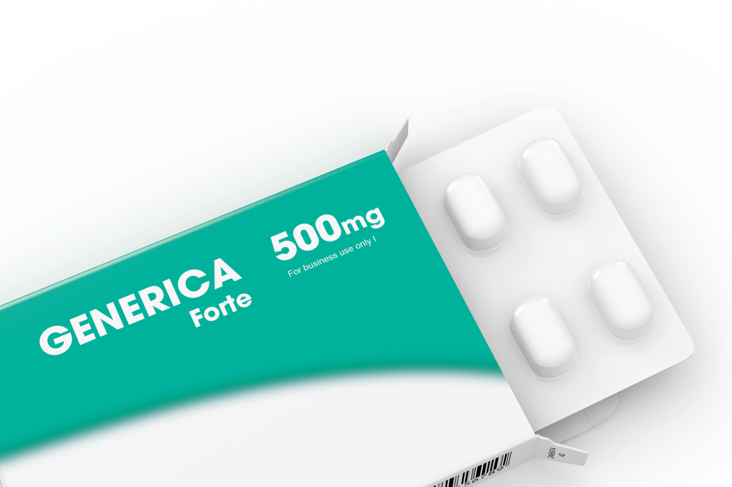 Symbolbild: Eine Packung mit "Generica forte 500 mg" beschriftet.